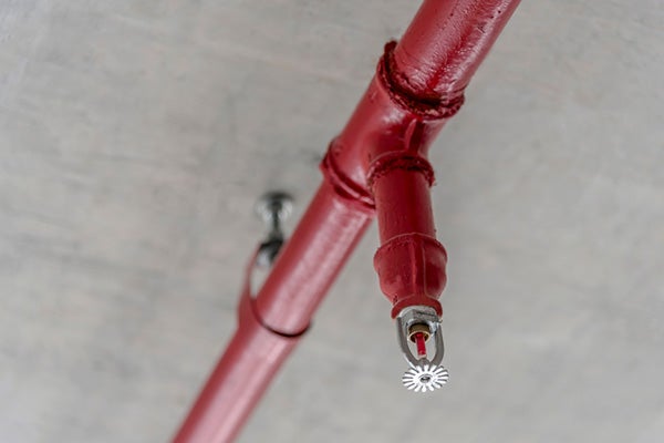 A fire supression system overhead