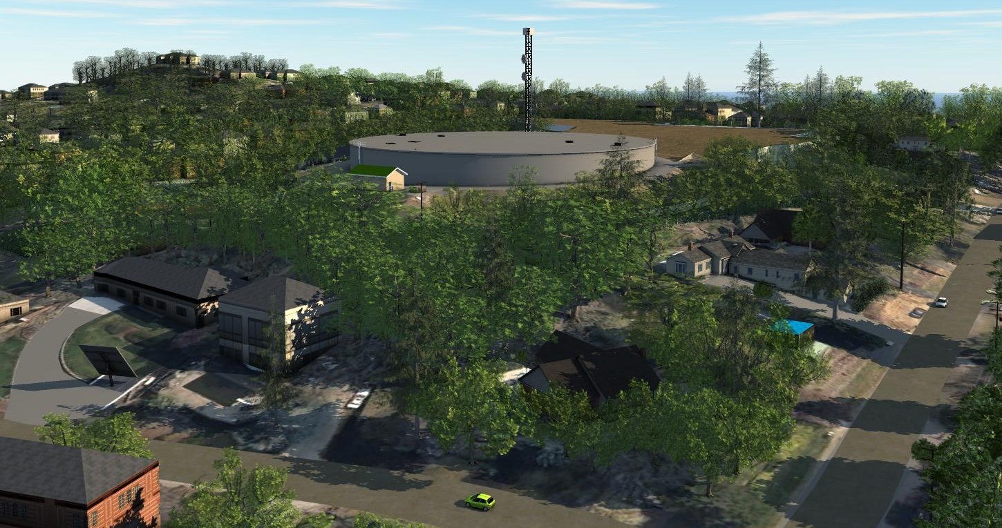 Aerial view from the northwest