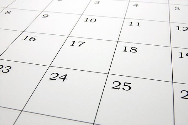 A close up of a calendar