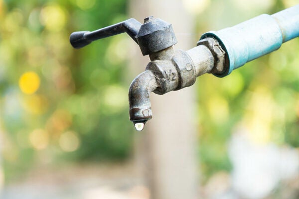 Dripping water valve.